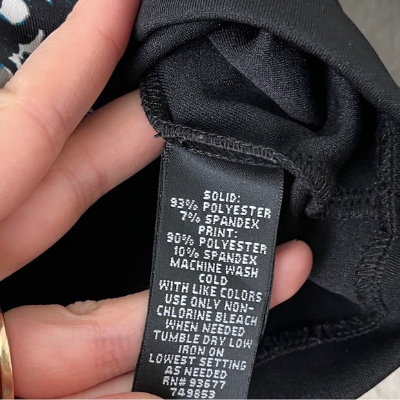 NWT Nicole Miller Cropped Long Sleeve Shirt Women Small Ice Thaw Floral Black - Picture 4 of 6